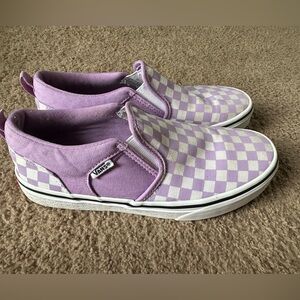 Vans Kids Slip-On Shoes - Purple Checkered